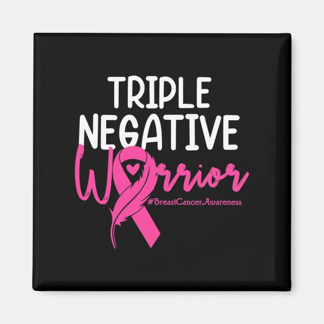 Triple Negative Krieger rosa Ribbon Brustkrebs Magnet (Vorne)