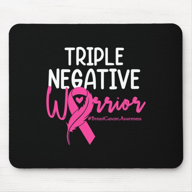Triple Negative Krieger rosa Ribbon Brustkrebs Mousepad (Vorne)
