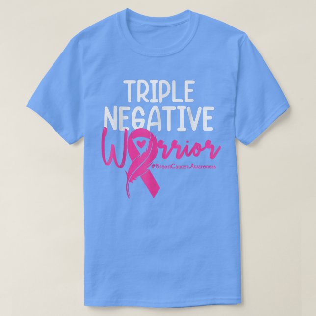 Triple Negative Krieger rosa Ribbon Brustkrebs T-Shirt (Design vorne)