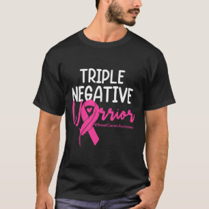 Triple Negative Krieger rosa Ribbon Brustkrebs T-Shirt