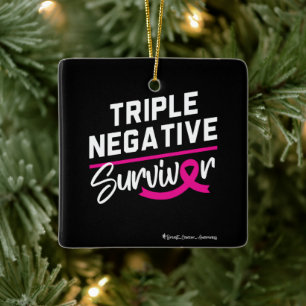 Triple Negative Survivor Brustkrebs Bewusstsein Keramikornament
