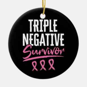 Triple Negative Survivor Brustkrebs TNBC Keramik Ornament