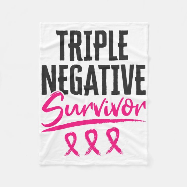 Triple Negative Survivor Tnbc Brustkrebs Awaren Fleecedecke (Vorderseite)