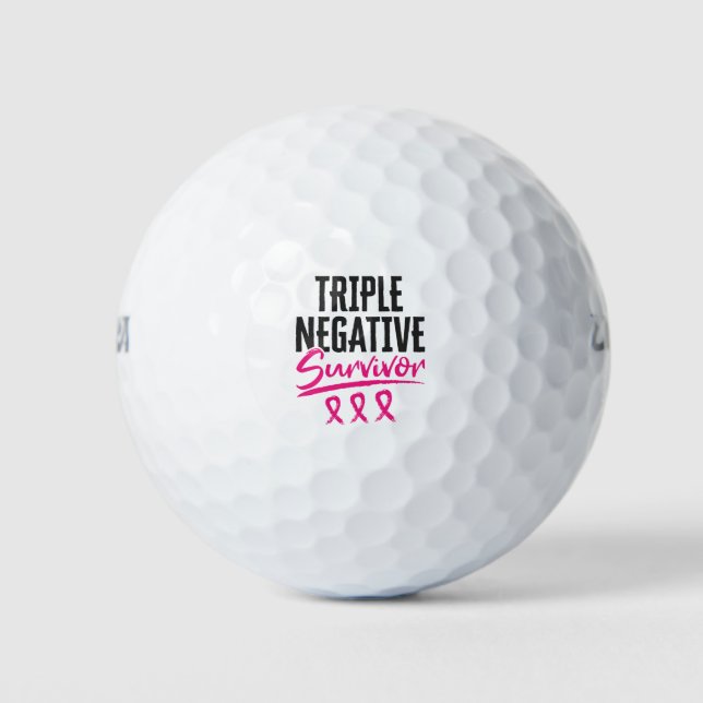 Triple Negative Survivor TNBC Brustkrebs Golfball (Vorderseite)