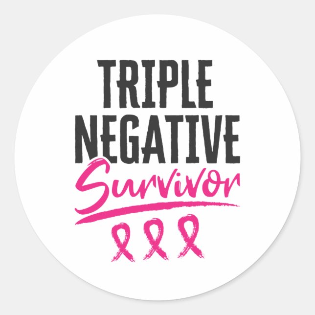 Triple Negative Survivor TNBC Brustkrebs Runder Aufkleber (Vorderseite)