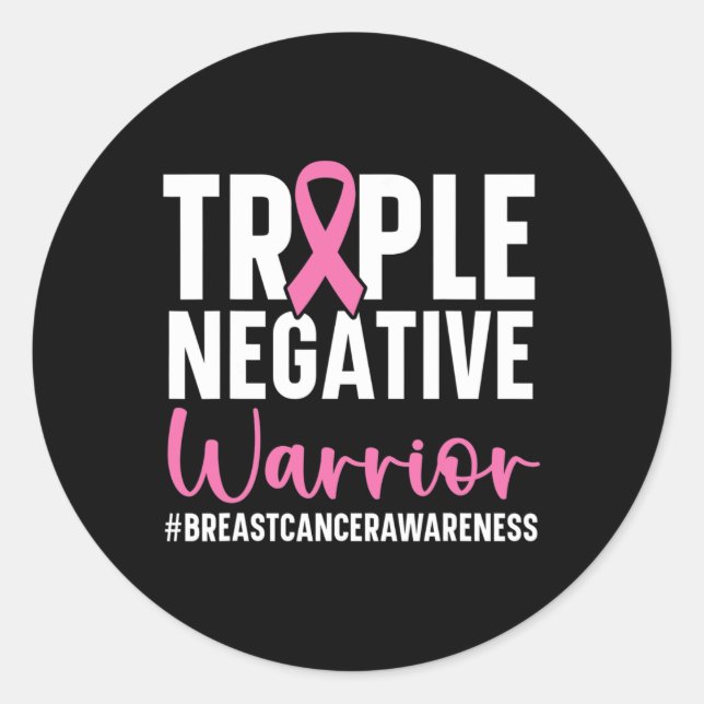 Triple Negative Warrior Breast Cancer Awareness Pi Runder Aufkleber (Vorderseite)