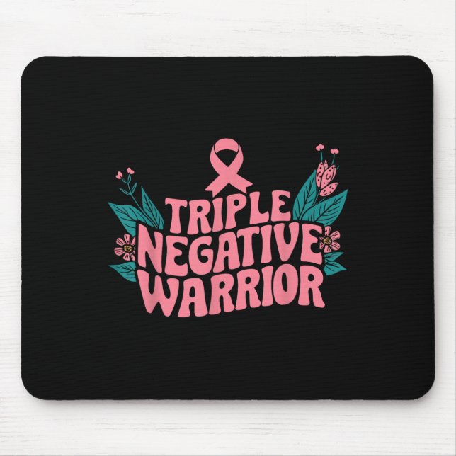 Triple Negative Warrior Nk Ribbon Breast Cancer  Mousepad (Vorne)