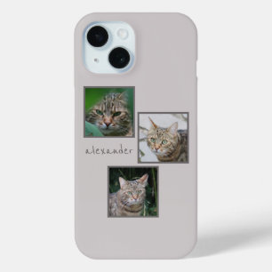 Triple Pet Portrait Phone Case mit Individuelle Na