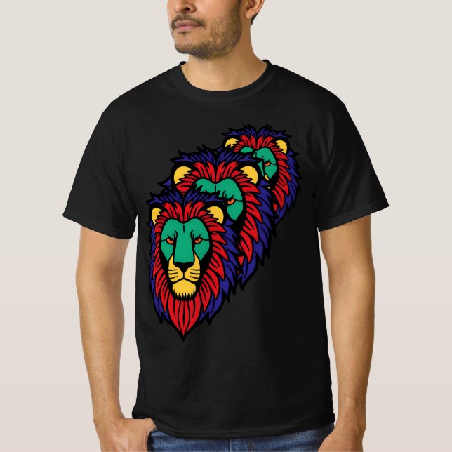 Triple Roar - Bold Lion Face T - Shirt (Vorderseite)