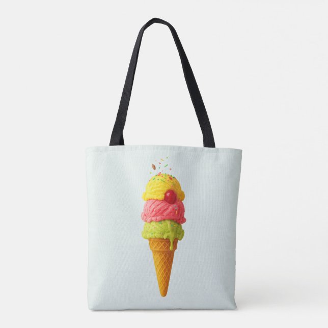 Triple Scoop Delight - Ice Cream All-over Tote Bag (Rückseite)