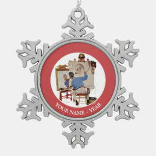 Triple Self-Portrait Schneeflocken Zinn-Ornament