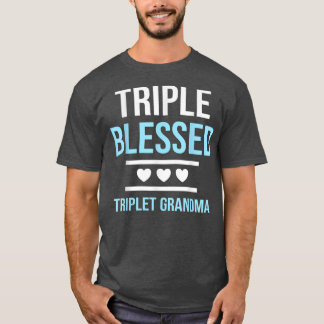 Triple-Selige Triole Oma Grandkids Funny Gra T-Shirt