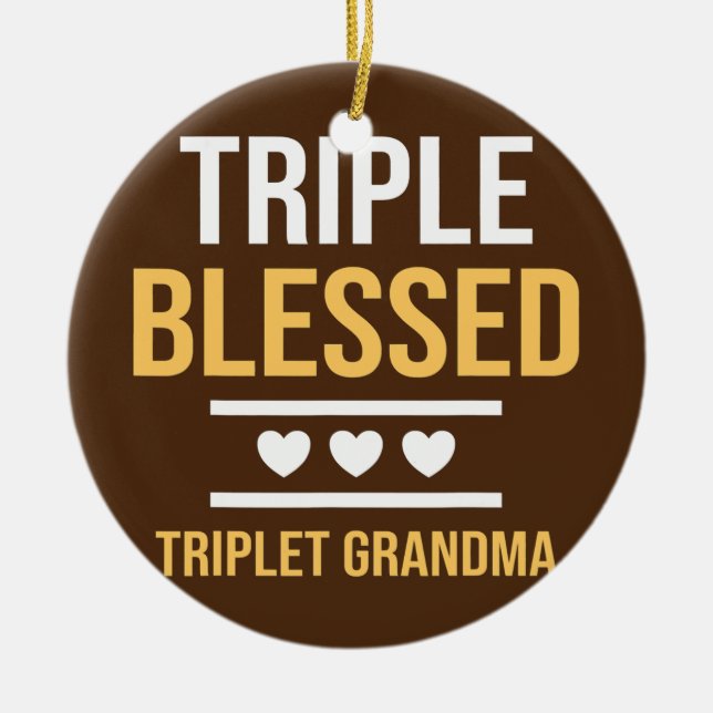 Triple Snock Triole Oma Grandkids Funny Keramik Ornament (Vorne)