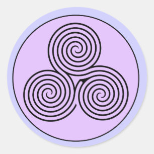 Triple Spiral Labyrinth Runder Aufkleber