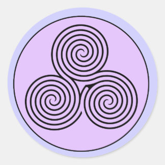 Triple Spiral Labyrinth Runder Aufkleber