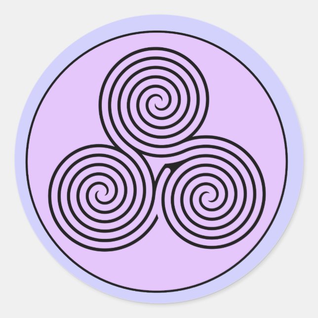 Triple Spiral Labyrinth Runder Aufkleber (Vorderseite)