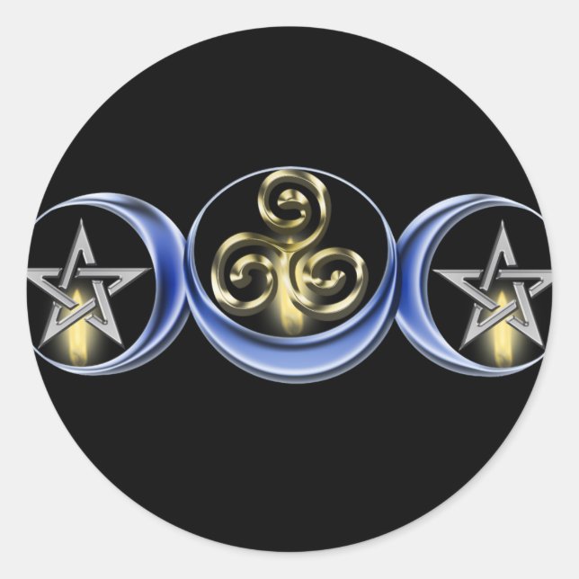 Triple Spiral Lunar Moon Sticker (Vorderseite)