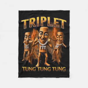 Triple T Tung Tung Tung Sahur Memes für Jungen Kin Fleecedecke