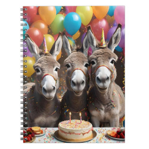 Triple the Joy: Donkey Triplets' Geburtstagsbash Notizblock
