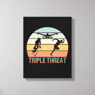 Triple Threat - Triathlon Sonnenuntergang Leinwanddruck