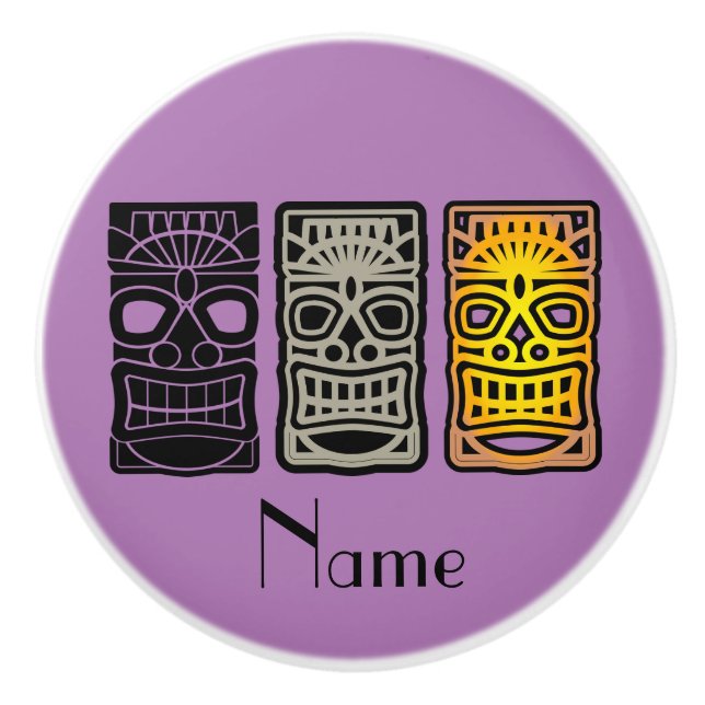 Triple Tiki Skulpturen Thunder_Cove Keramikknauf (Vorderseite)