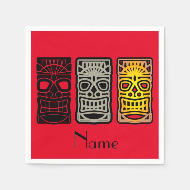 Triple Tiki Skulpturen Thunder_Cove Serviette (Vorderseite)