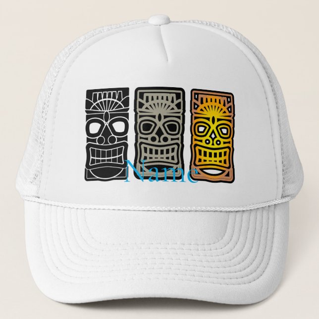 Triple Tiki Skulpturen Thunder_Cove Truckerkappe (Vorderseite)