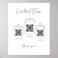 Triple Tipp Jar Scan QR Code Cash App Payment Sign