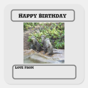 **"Triple Trouble: The Adventures of Otter Triole Quadratischer Aufkleber