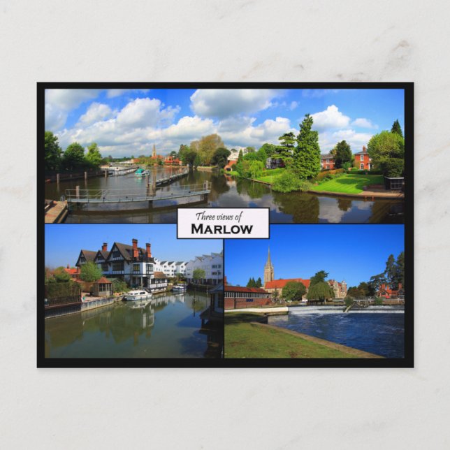 Triple View Postcard Marlow, Buckinghamshire Postkarte (Vorderseite)