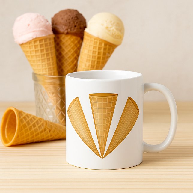 Triple Waffle Ice Cream Cone Summer Dessert Kaffeetasse (Von Creator hochgeladen)