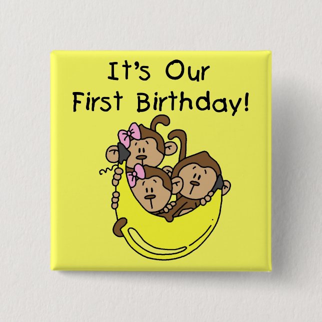 Triplets 1. - Zwei Girls One Boy Tshirts und Gesch Button (Vorderseite)