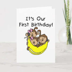 Triplets 1. - Zwei Girls One Boy Tshirts und Gesch Karte