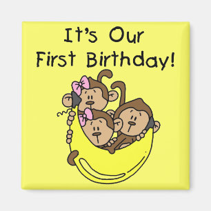 Triplets 1. - Zwei Girls One Boy Tshirts und Gesch Magnet