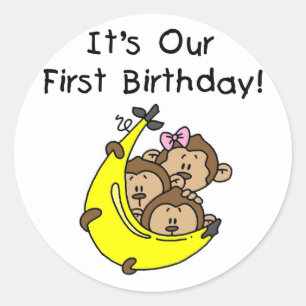 Triplets 1 - Zwei Jungs, ein Mädchen Runder Aufkleber