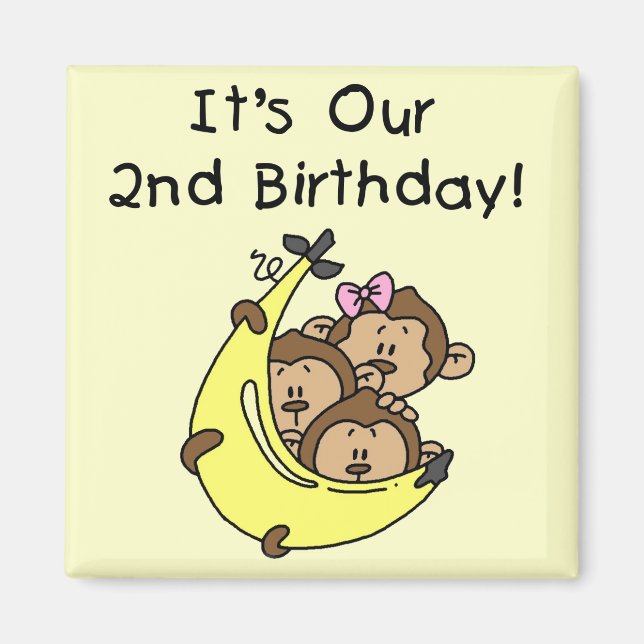 Triplets 2. - Zwei Jungs/eine Girl-Tshirts Magnet (Vorne)