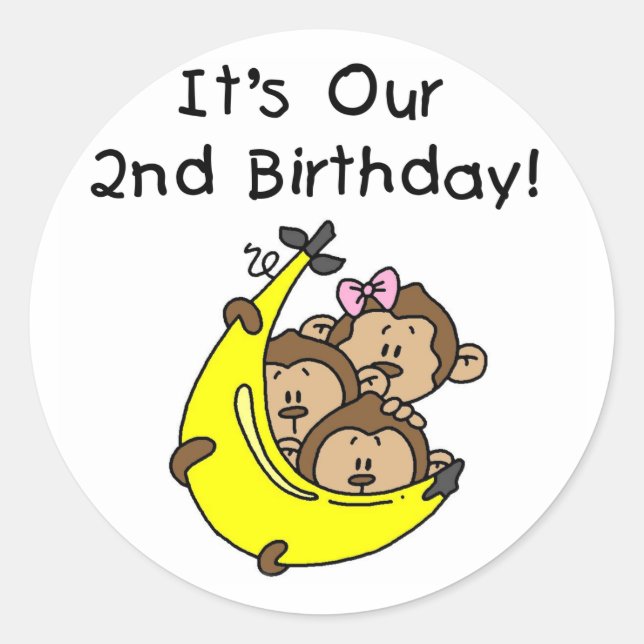 Triplets 2. - Zwei Jungs/eine Girl-Tshirts Runder Aufkleber (Vorderseite)