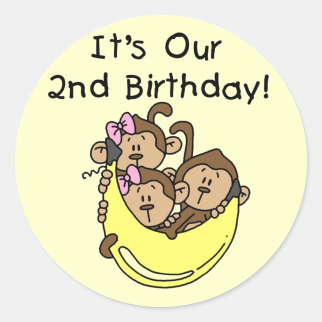 Triplets 2 - Zwei Mädchen und ein Junge Runder Aufkleber (Vorderseite)