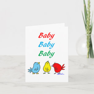 Triplets Birth Notecard Karte