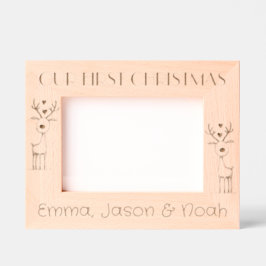 Triplets First Christmas, Personalized Landscape   Geätzte Rahmen