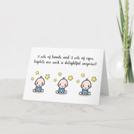 Triplets Grußkarte, Begrüßungstabletten Babys Karte