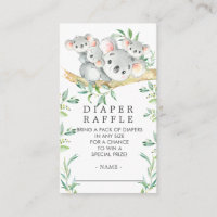 Triplets Koala Baby Showdusche Windeln Raffle Tick