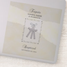 Triplets Taufe auf Gelben 3 Kreuze Personalisiert