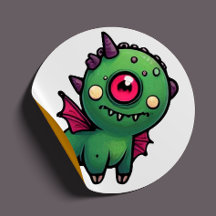 Tripod the Misfit Monster Sticker - Quirky One Eye