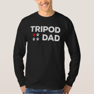 Tripod Vater 3-Legged Dog Paw Amputee Liebe und He T-Shirt