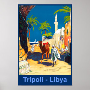 Tripoli, Libya retro travel poster