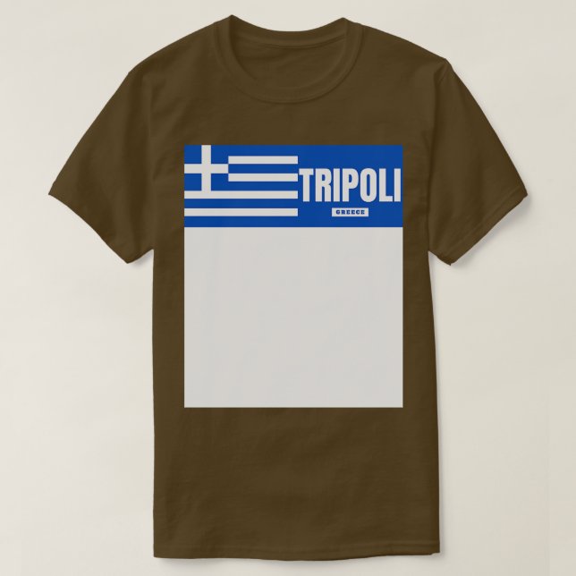 Tripolis Stadt mit griechischer Flagge T-Shirt (Design vorne)