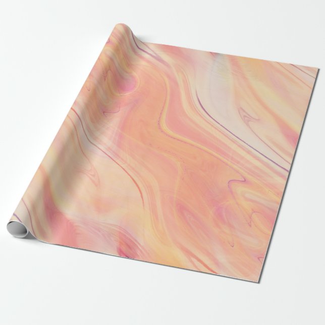 Trippelmarmor, wirbelpfirsichfarben geschenkpapier (Ungerollt)