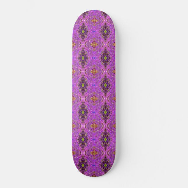 Trippelrosa und Lila Abstraktes Muster Skateboard (Vorderseite)