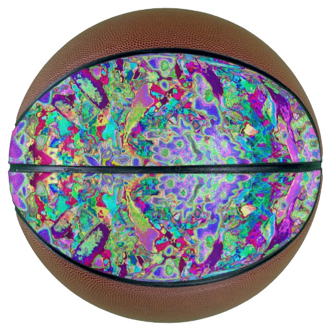 Trippige, Abstrakte Rosa- und Lilatönen Basketball (Vorderseite)